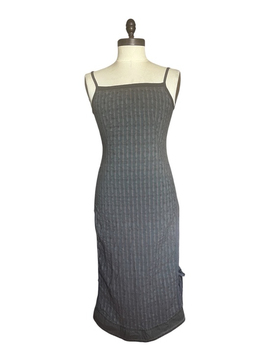 Cop.Copine Dresses & Skirts - Y2K VTG Cop. Copine Fairy Grunge Midi Dress Gray SZ 40/M Striped Floral Skater
